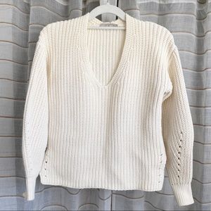 Everlane V-Neck Sweater - Ivory Knit